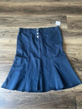Hard‎ Tail Forever Navy Blue Flared Button-Front Skirt NEW Medium